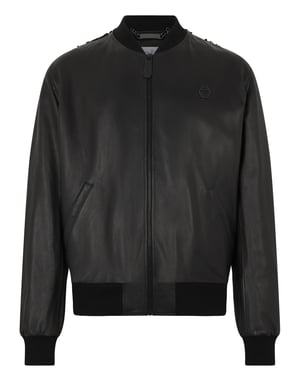 Leather Bomber Dragon Skull