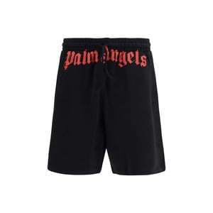 Palm Angels Zwarte Katoenen Bermuda Shorts