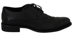 Dolce & Gabbana Blå Läder Wingtip Oxford Klänning skor