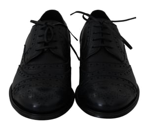Dolce & Gabbana Blå Läder Wingtip Oxford Klänning skor