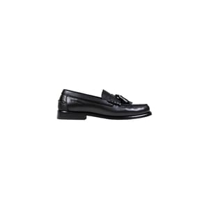 Tommy Hilfiger Svarta Läder Slipp-on Loafers
