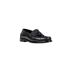 Tommy Hilfiger Svarta Läder Slipp-on Loafers