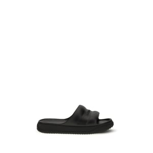 Moncler Zwarte Rubber Platte Sandalen