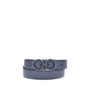Ferragamo Blauwe Kalfsleren Bos Taurus Regelmatige Ceintuur