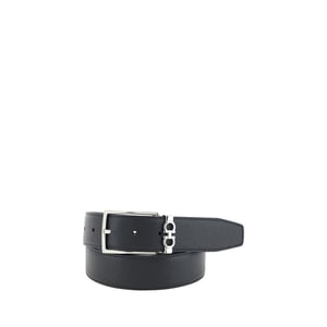 Ferragamo Zwarte Kalfslederen Bos Taurus Riem