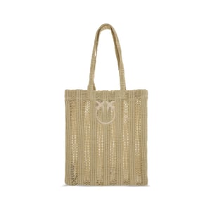 PINKO Beige Rieten Schoudertas