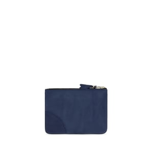 Comme Des Garçons Blauwe Kalfsleren Bos Taurus Portemonnee