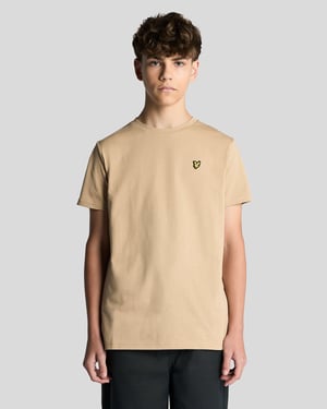 Bomulls T-shirt med Rund Halsringning