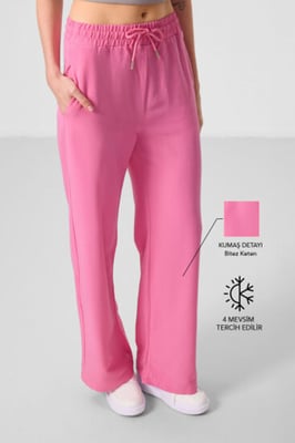 Mid-waist palazzo broek met koordjes