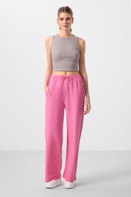 Mid-waist palazzo broek met koordjes