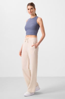 Mid-waist palazzo broek met koordjes