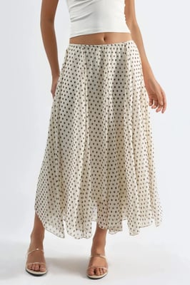 Hoge Taille Polkadot Maxi Rok