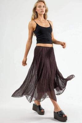 Hoge Taille Polkadot Maxi Rok