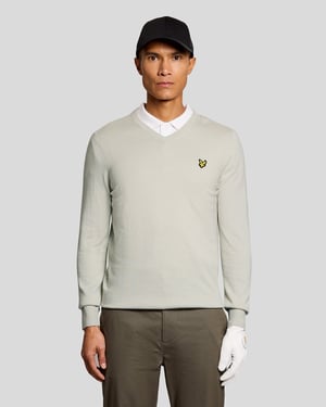 Cotton Blend V-Neck Jumper