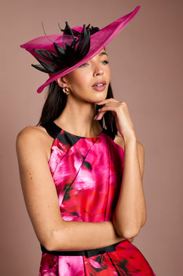 Lisa Tan Flower Detail Fascinator With Curved Edge