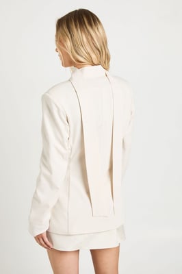 Petite Scarf Detail Cinched Blazer