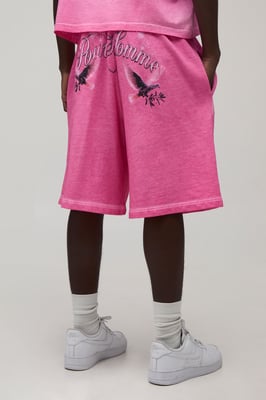 Baggy Fit Washed Bright Printed Short