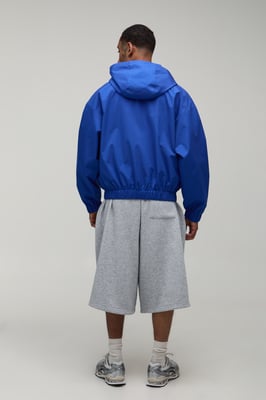 Oversized Boxy Water Reactive Snake Print Hooded Sports Jacket