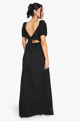 Tall Linen Puff Sleeve Maxi Dress