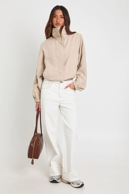 Funnel Neck Elasticated Waist Jacket