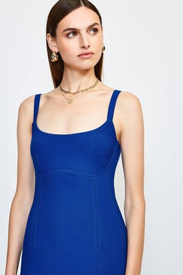 Bodycon Scoop Neck Midi Dress