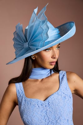 Lisa Tan Pleated Bow Detail Hat