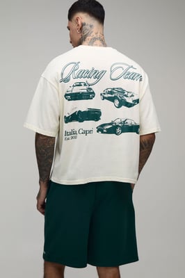 Tall Oversized Boxy Italia Capri T-Shirt & Baggy Short Set