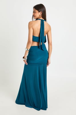 Fold Over Waist Maxi Skirt