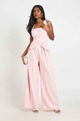 Pleated Extreme Wide Leg Tailored Trousers