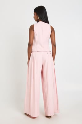 Pleated Extreme Wide Leg Tailored Trousers