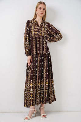 Gepubliceerd V-hals Maxi Jurk