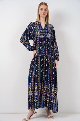 Gepubliceerd V-hals Maxi Jurk