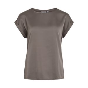 Vila Viellette ss satin top noos taupe