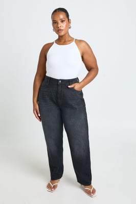 Plus Basics High Waist Mom Jean