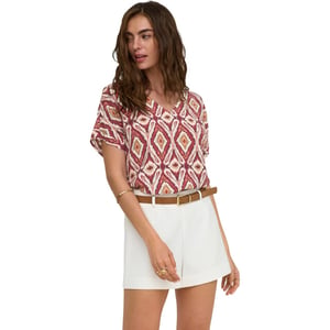 Only Onlbelly mikasi ss v-neck top wvn ex brick red/abs