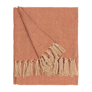 Furn Dessa Woven Indoor/Outdoor Throw, Terracotta