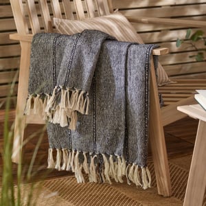 Yard Hedon Woven Indoor/Outdoor Throw, Navy
