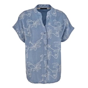 FOS Amsterdam Blouse katie bloem slinger 5016 light blue