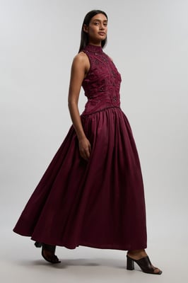 Cornelli Embellished Taffeta Prom Dress