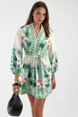 Bloemen A-Lijn Mini Jurk