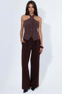 Modal Blend Halter Tie Fitted Vest