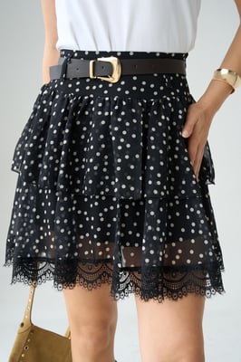 Rimpelige Mini Rok met Ceintuurlak