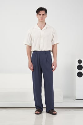 Elastische Taille Rechte Plooibroek