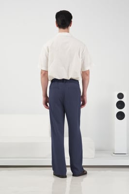 Elastische Taille Rechte Plooibroek
