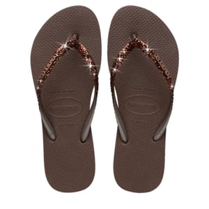 Havaianas Slim glitter ii dark brown teenslippers dames