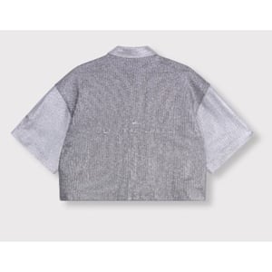 Alix The Label Foile cropped blouse zilverkleurig
