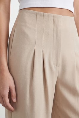 Extreme High Waisted Wide Leg Pleated Tailored Trousers