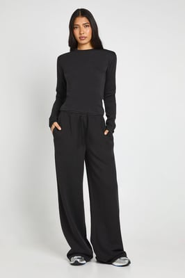 Tall Crew Neck Long Sleeve Top And Straight Leg Jogger Tracksuit