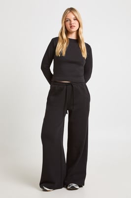 Petite Crew Neck Long Sleeve Top And Straight Leg Jogger Tracksuit