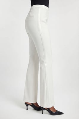 Petite Compact Stretch Satin Side Tailored Straight Leg Trouser